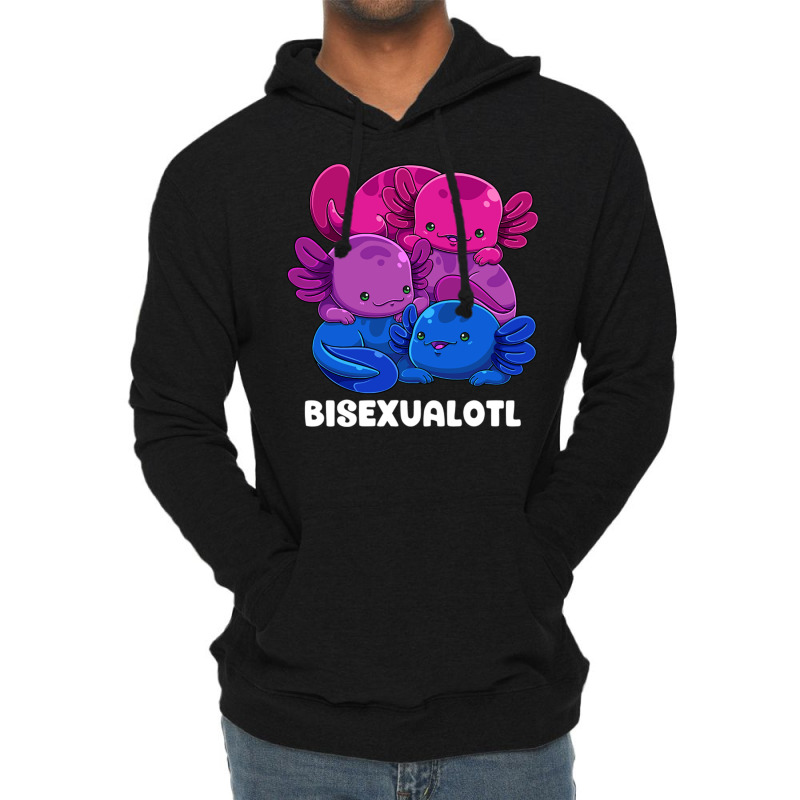 Bisexual Axolotl Bi Pride Flag Bisexualotl Lgbtq P Lightweight Hoodie | Artistshot