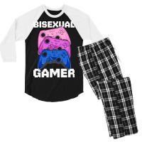 Bisexual Gamer Lgbt Kawaii Anime Gaming Bi Pride F Men's 3/4 Sleeve Pajama Set | Artistshot