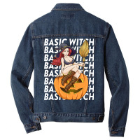 Basic Witch Halloween Costume Funny Sarcastic Men Denim Jacket | Artistshot