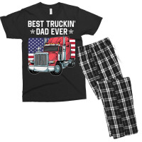 Best Truckin Dad Ever Big Rig Trucker Father S Day Men's T-shirt Pajama Set | Artistshot