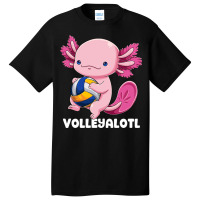 Axolotl Volleyball Player Mexican Salamander Fish Basic T-shirt | Artistshot