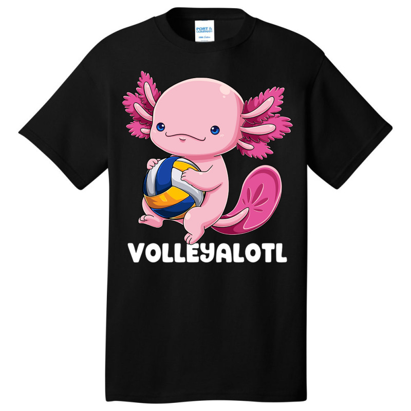 Axolotl Volleyball Player Mexican Salamander Fish Basic T-shirt | Artistshot