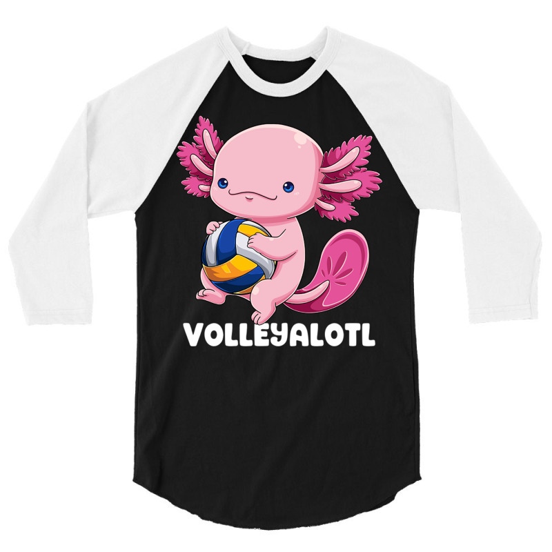 Axolotl Volleyball Player Mexican Salamander Fish 3/4 Sleeve Shirt | Artistshot