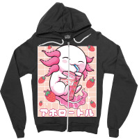 Axolotl Pastel Goth Strawberry Milk Shake Anime Ae Zipper Hoodie | Artistshot