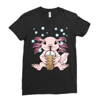 Axolotl Bubble Tea Kawaii Axolotl Milk Tea Boba Te Ladies Fitted T-shirt | Artistshot