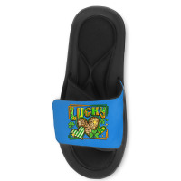 Lucky St Patricks Day Hearts Slide Sandal | Artistshot