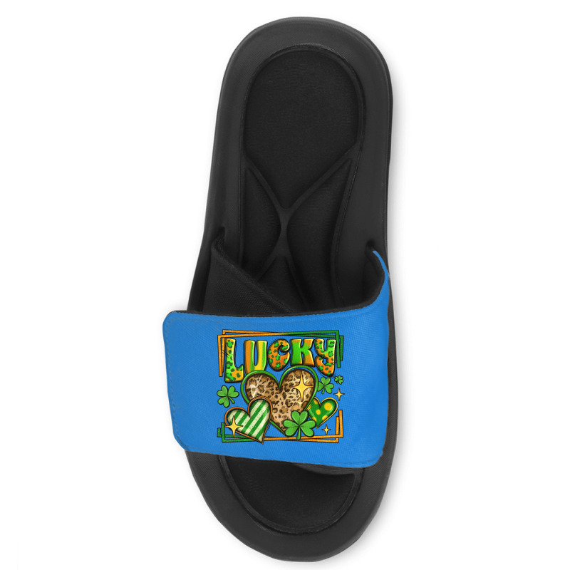 Lucky St Patricks Day Hearts Slide Sandal | Artistshot