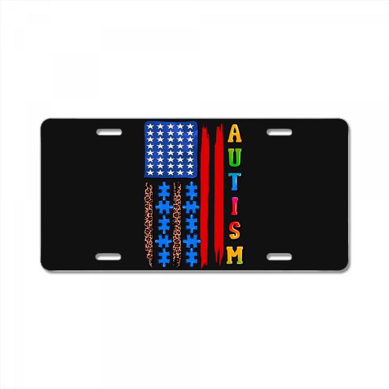 Autism American Flag License Plate | Artistshot