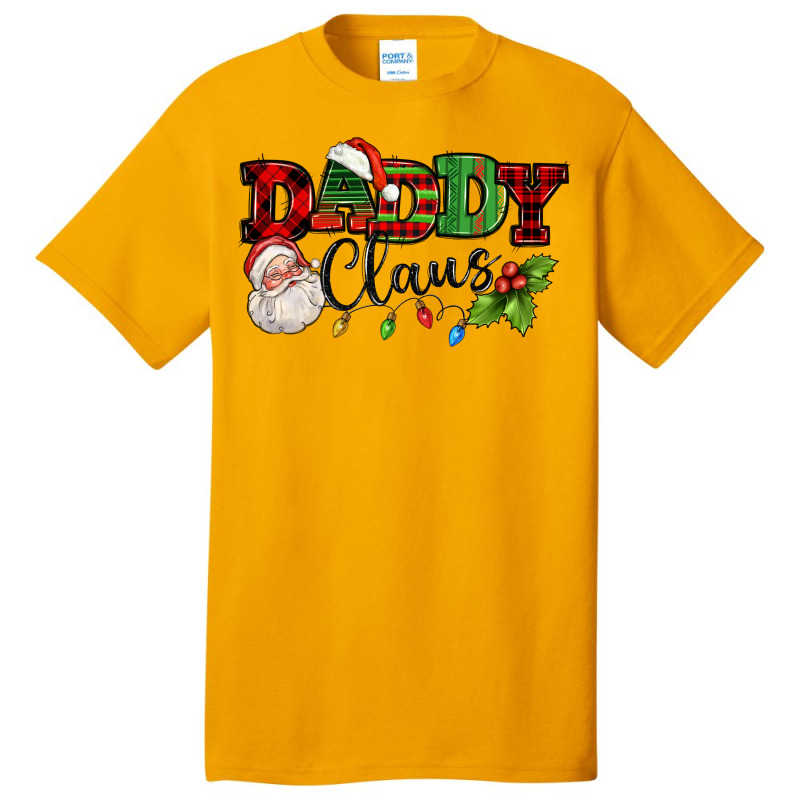 Daddy Claus Santa Christmas Lights And Holly Basic T-shirt by NancyCooperArtShop | Artistshot