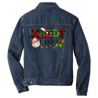 Daddy Claus Santa Christmas Lights And Holly Men Denim Jacket | Artistshot