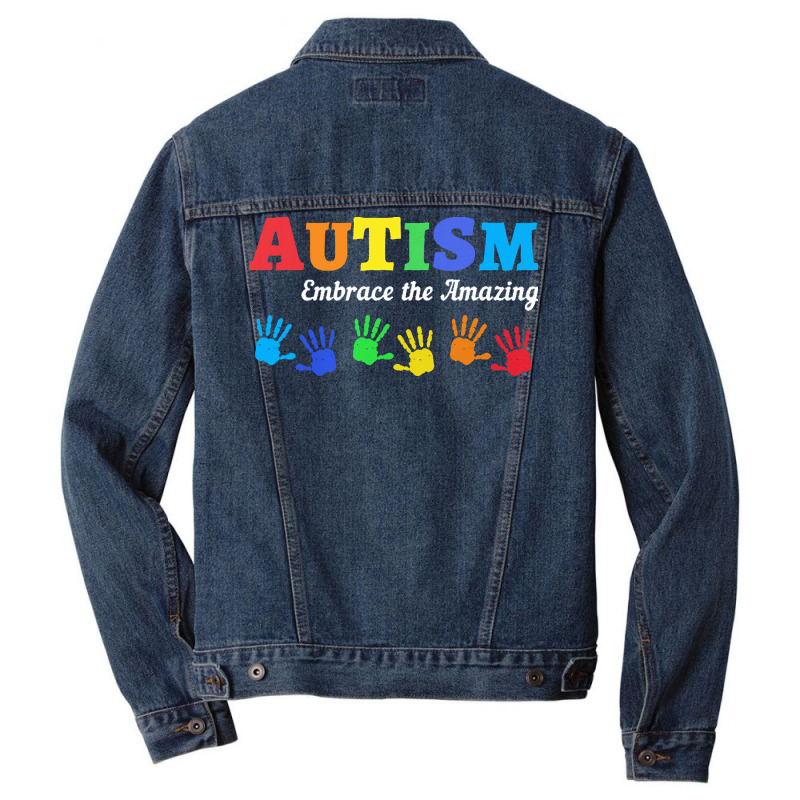 Autism T  Shirt Autism Awareness Embrace The Amazing T  Shirt Men Denim Jacket by joanie38206 | Artistshot