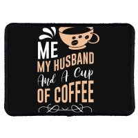 Me My Husband And A Cup Of Coffee Rectangle Patch | Artistshot