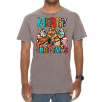 Merry Christmas Trees Farm Animals Vintage T-shirt | Artistshot