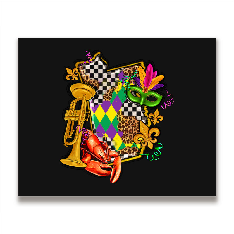 Mississippi Map Mardi Gras Metal Print Horizontal | Artistshot