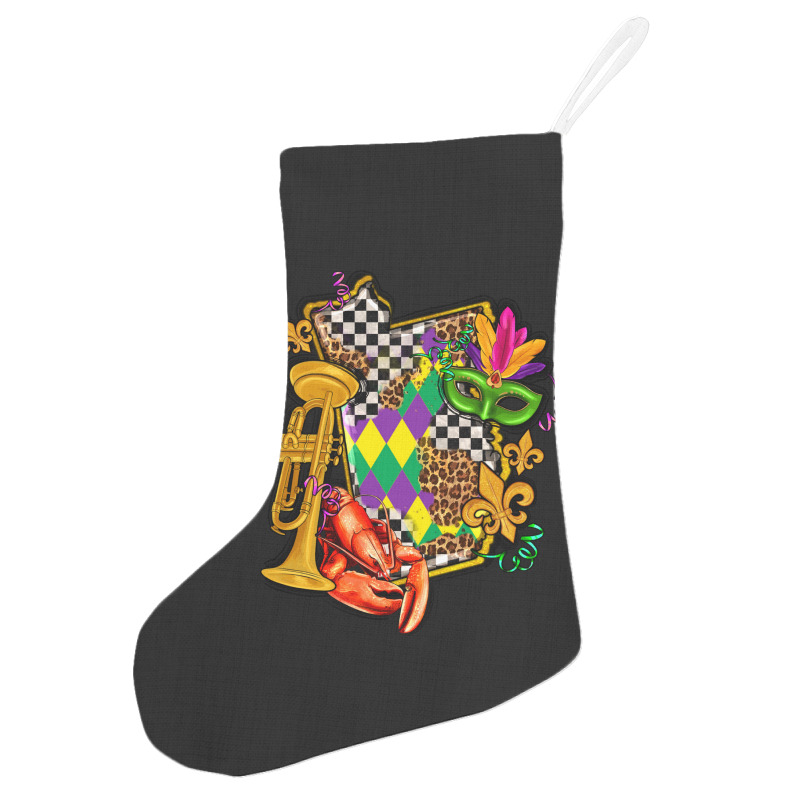 Mississippi Map Mardi Gras Holiday Stocking | Artistshot