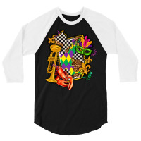 Mississippi Map Mardi Gras 3/4 Sleeve Shirt | Artistshot