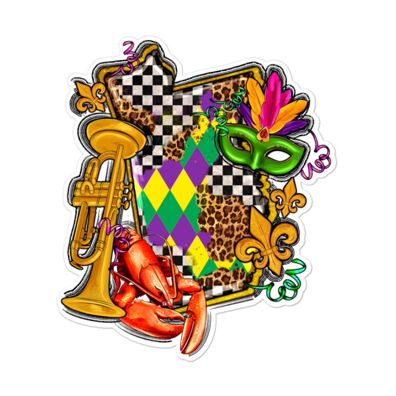 Mississippi Map Mardi Gras Sticker | Artistshot