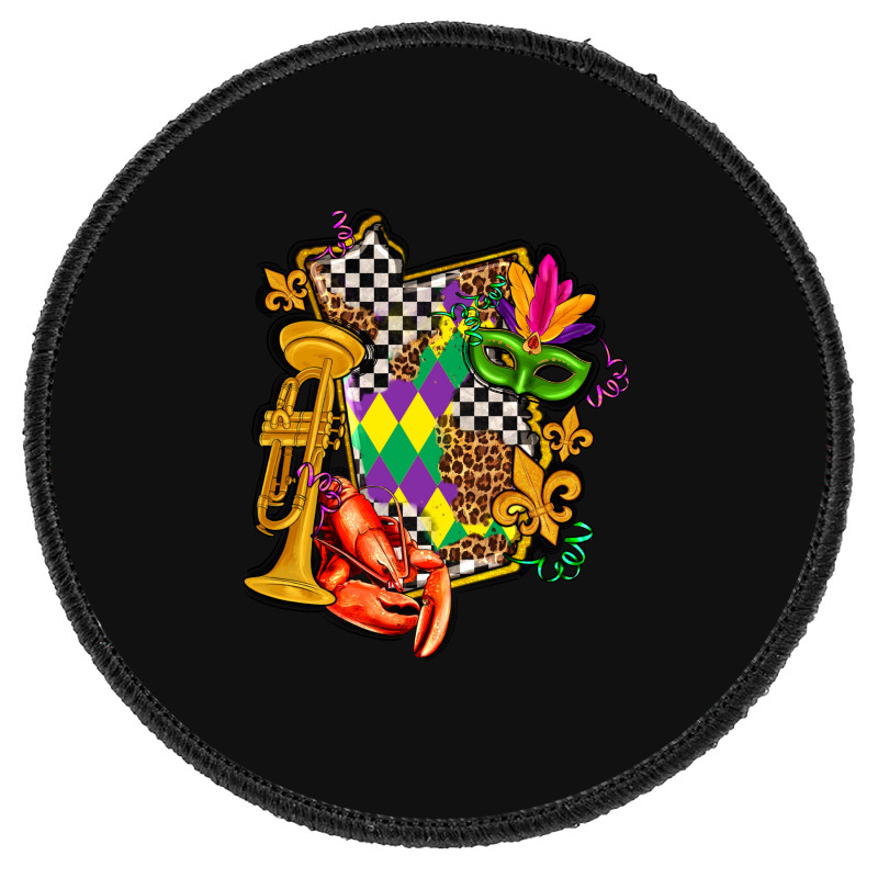 Mississippi Map Mardi Gras Round Patch | Artistshot