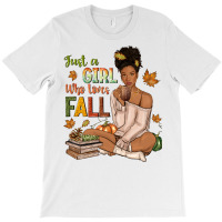 Just A Girl Who Loves Fall Afro Woman T-shirt | Artistshot