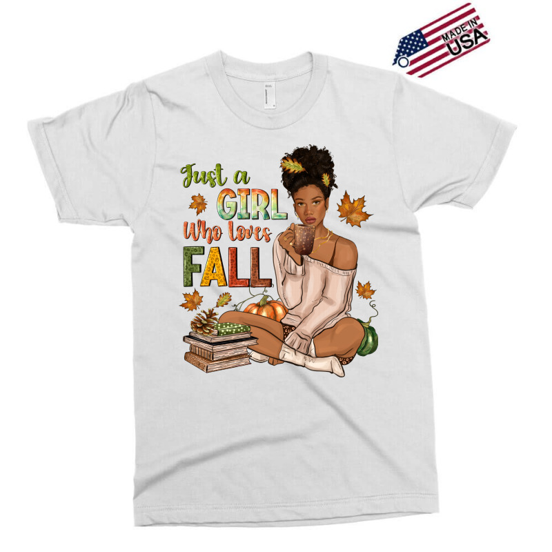 Just A Girl Who Loves Fall Afro Woman Exclusive T-shirt by NancyCooperArtShop | Artistshot