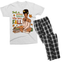 Just A Girl Who Loves Fall Afro Woman Men's T-shirt Pajama Set | Artistshot