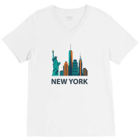 New York V-neck Tee | Artistshot