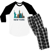 New York Men's 3/4 Sleeve Pajama Set | Artistshot