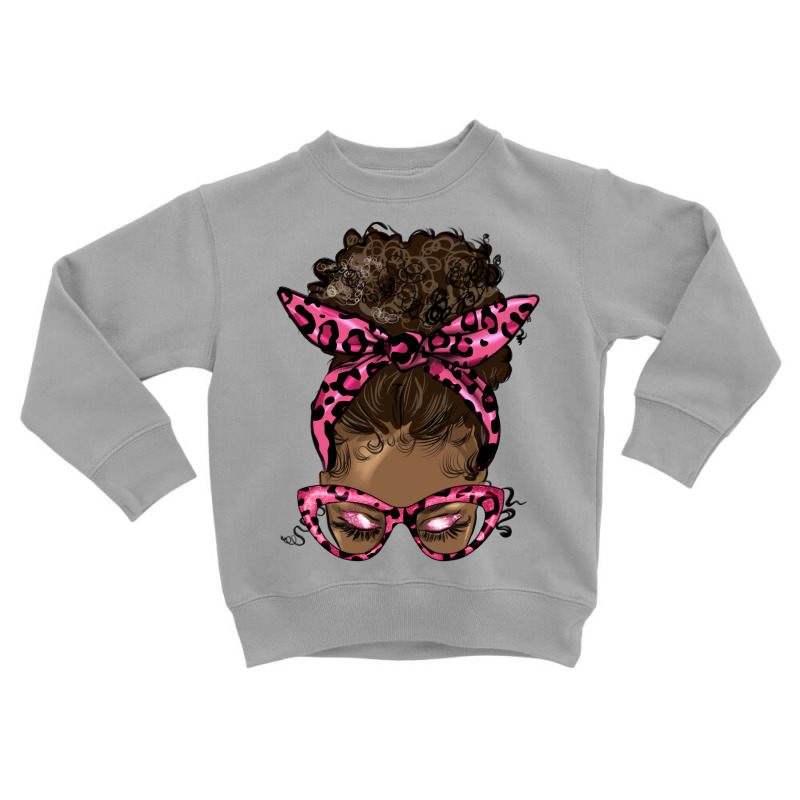 Afro Messy Bun Breast Cancer Colon Toddler Sweatshirt | Artistshot