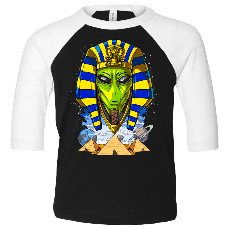 Alien Pharaoh Egyptian Pyramids Space Ancient Ufo Toddler 3/4 Sleeve Tee by Rob Store | Artistshot