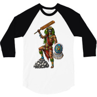 Aztec Skull Warrior 3/4 Sleeve Shirt | Artistshot