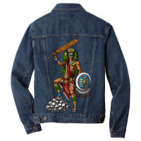 Aztec Skull Warrior Men Denim Jacket | Artistshot