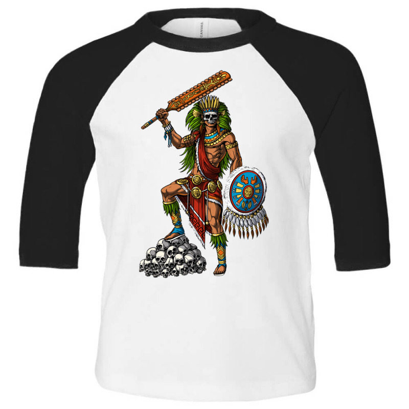 Aztec Skull Warrior Toddler 3/4 Sleeve Tee | Artistshot