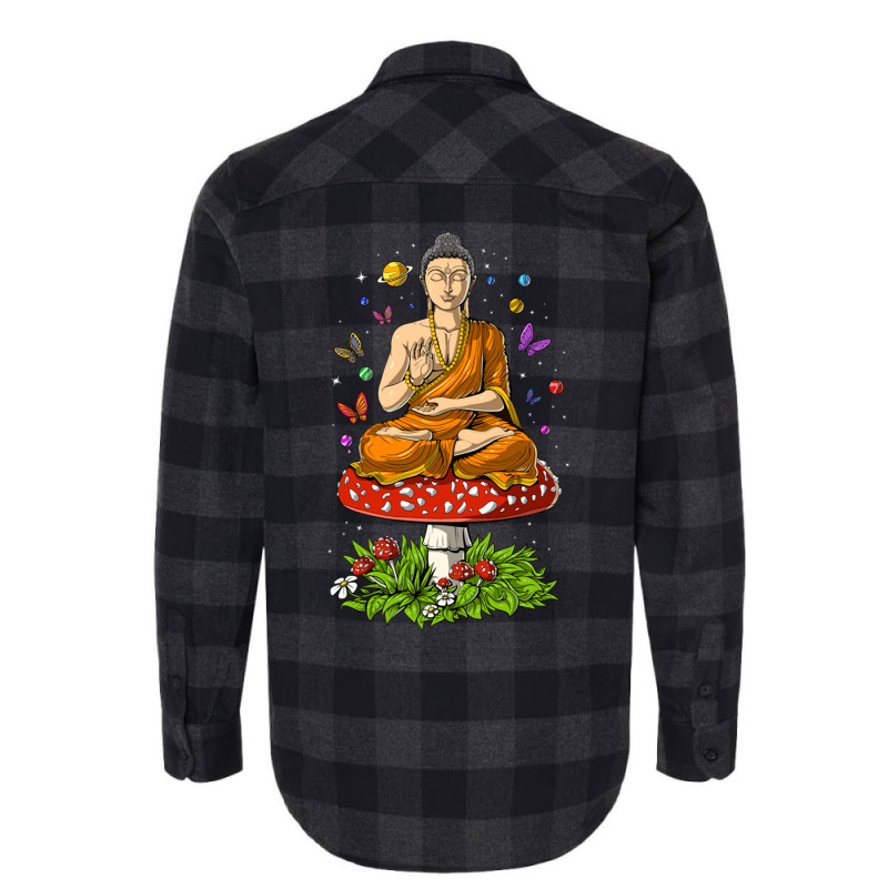 Buddha Magic Mushrooms Meditation Flannel Shirt by Rob Store | Artistshot