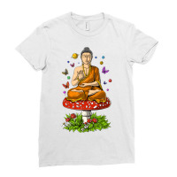 Buddha Magic Mushrooms Meditation Ladies Fitted T-shirt | Artistshot