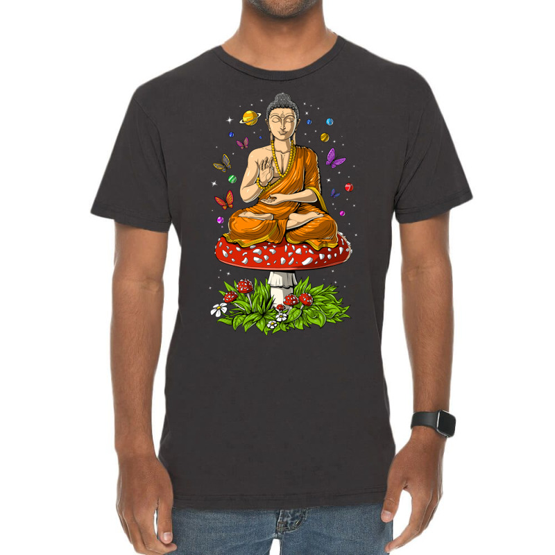 Buddha Magic Mushrooms Meditation Vintage T-Shirt by Rob Store | Artistshot