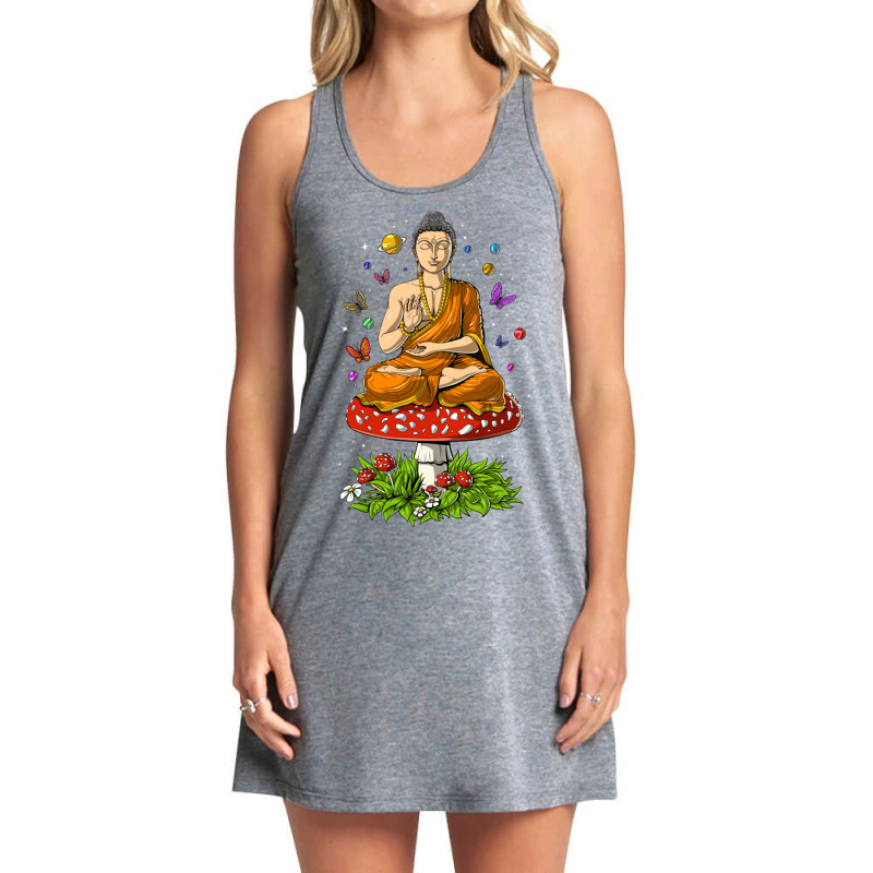 Buddha Magic Mushrooms Meditation Tank Dress by Rob Store | Artistshot