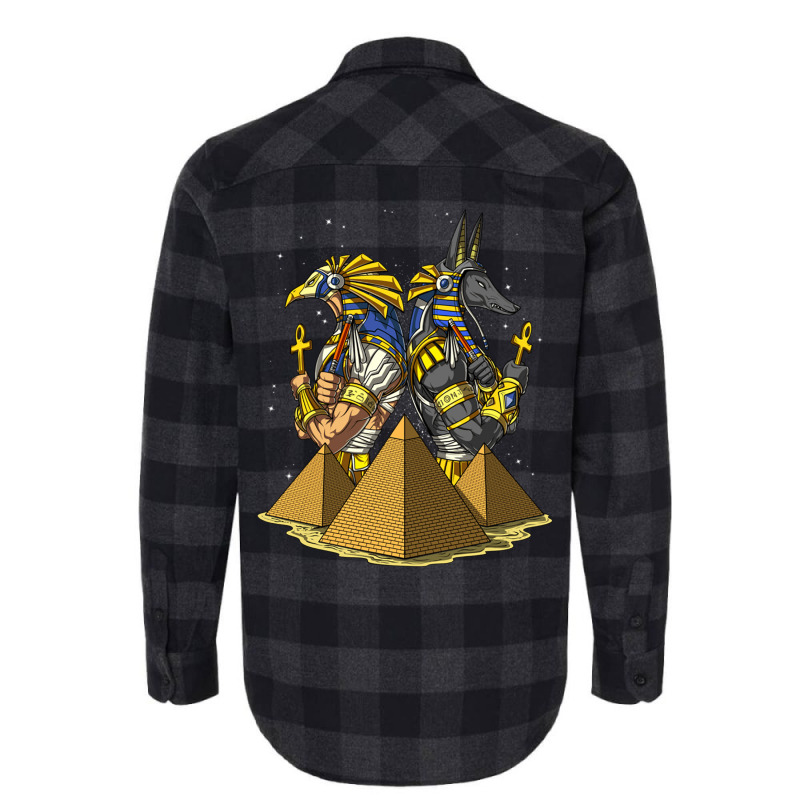 Egyptian Gods Anubis Ra Ankh Pyramids Mythology Flannel Shirt by Rob Store | Artistshot