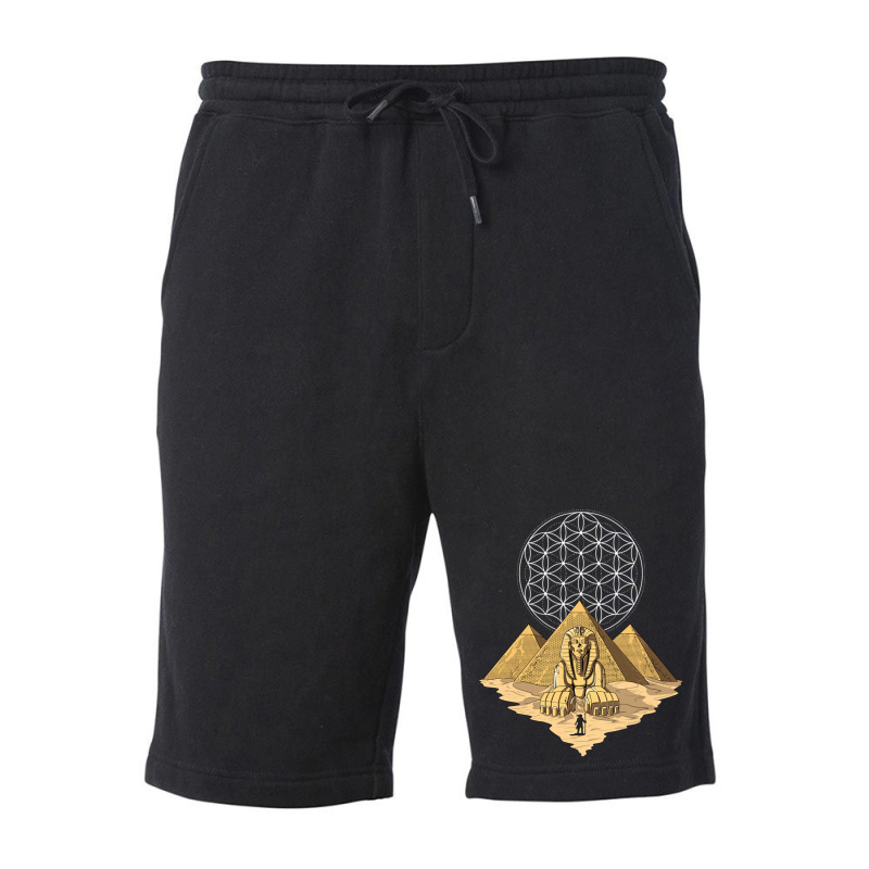 Egyptian Pyramids Sphinx Sacred Geometry Fleece Short | Artistshot