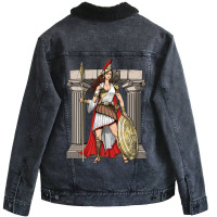 Greek Goddess Athena Unisex Sherpa-lined Denim Jacket | Artistshot