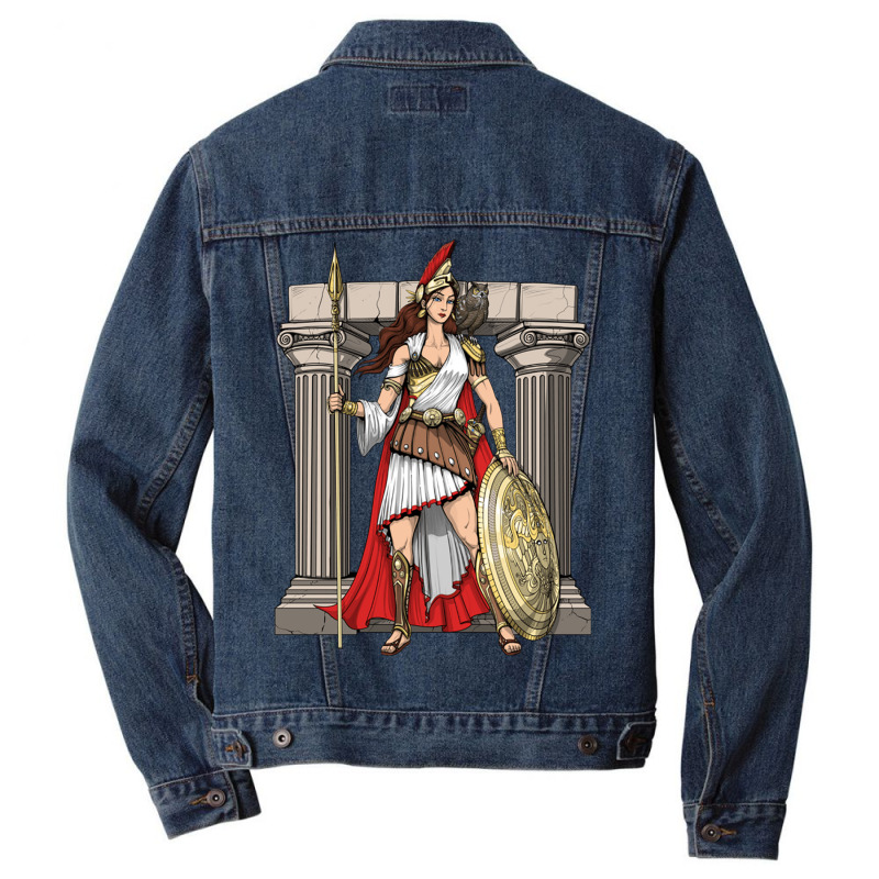 Greek Goddess Athena Men Denim Jacket | Artistshot