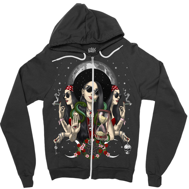 Hecate Tripple Moon Goddess Zipper Hoodie by Rob Store | Artistshot