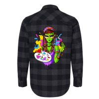 Hippie Alien Girl Psychedelic Painting Artist Flannel Shirt | Artistshot