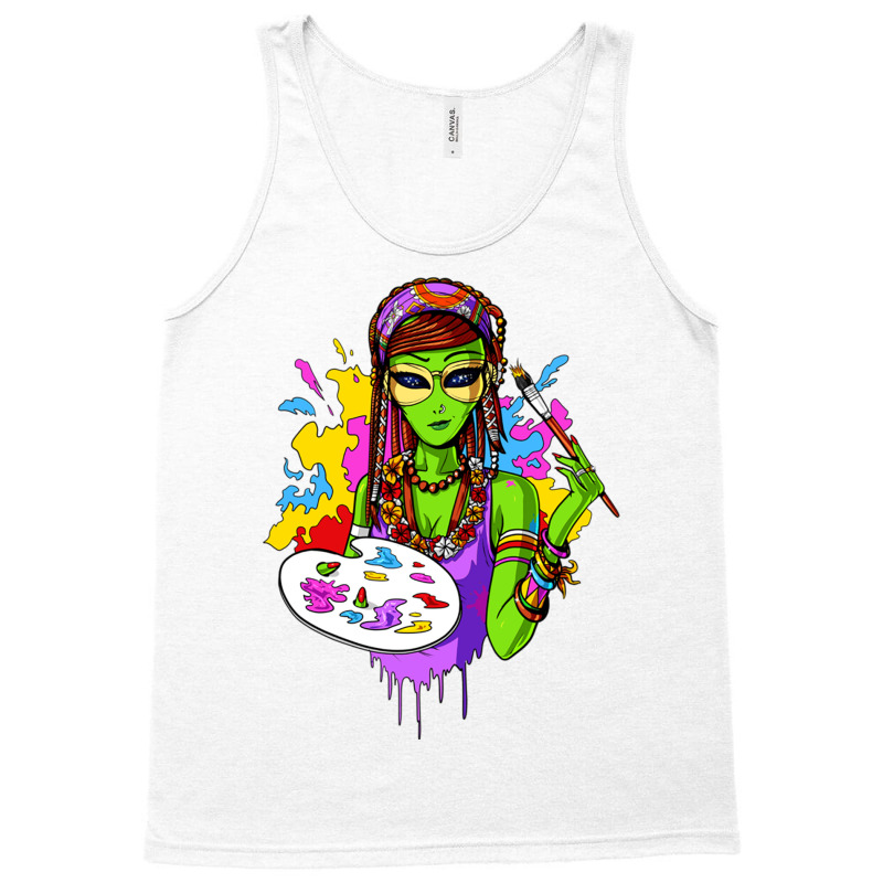 Hippie Alien Girl Psychedelic Painting Artist Tank Top | Artistshot