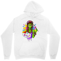 Hippie Alien Girl Psychedelic Painting Artist Unisex Hoodie | Artistshot