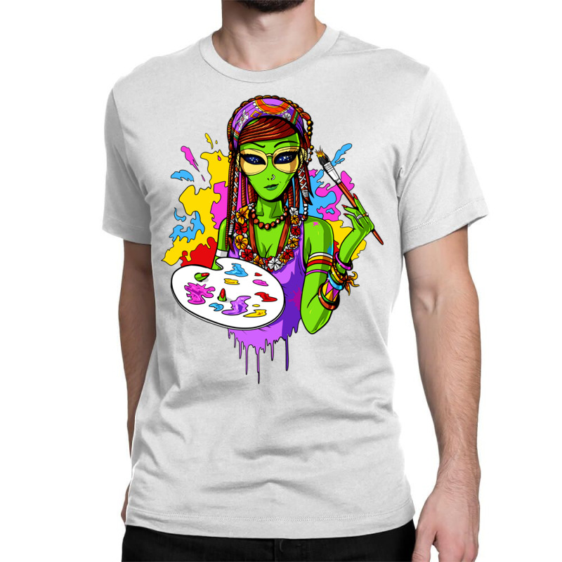 Hippie Alien Girl Psychedelic Painting Artist Classic T-shirt | Artistshot