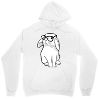 Hipster Rabbit Nerdy Bunny Unisex Hoodie | Artistshot