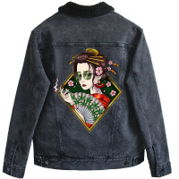 Japanese Geisha Hippie Unisex Sherpa-lined Denim Jacket | Artistshot