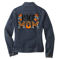 Checkered Leopard Race Mom Ladies Denim Jacket | Artistshot