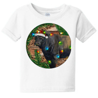 Black Angus Bull With Christmas Lights Baby Tee | Artistshot