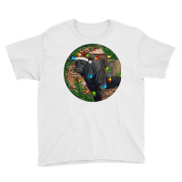 Black Angus Bull With Christmas Lights Youth Tee | Artistshot